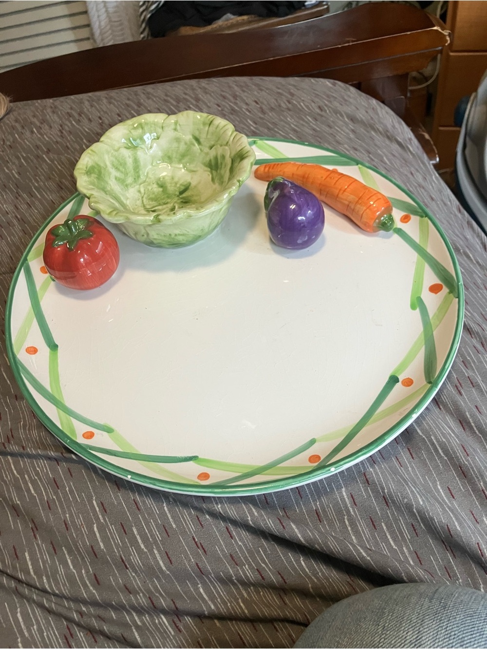 NWOT World Bazaar Ceramic Vegetable and Dip Serving Platter